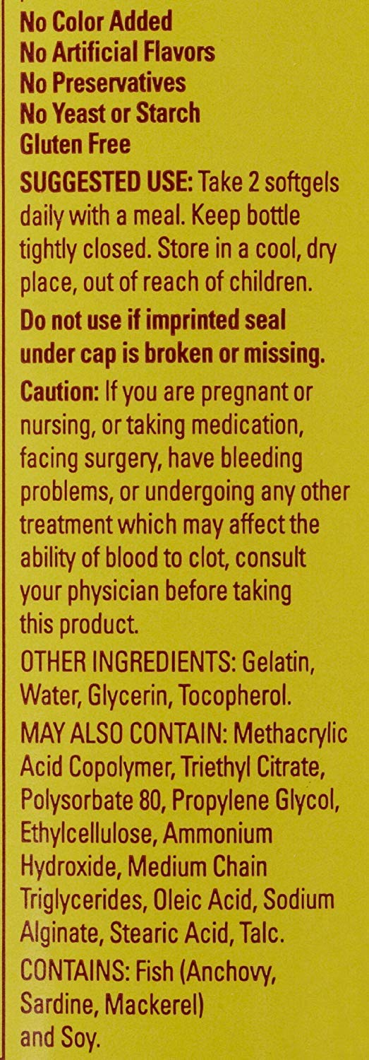 Cápsulas suaves Burp-Less Fish Oil 1200 mg