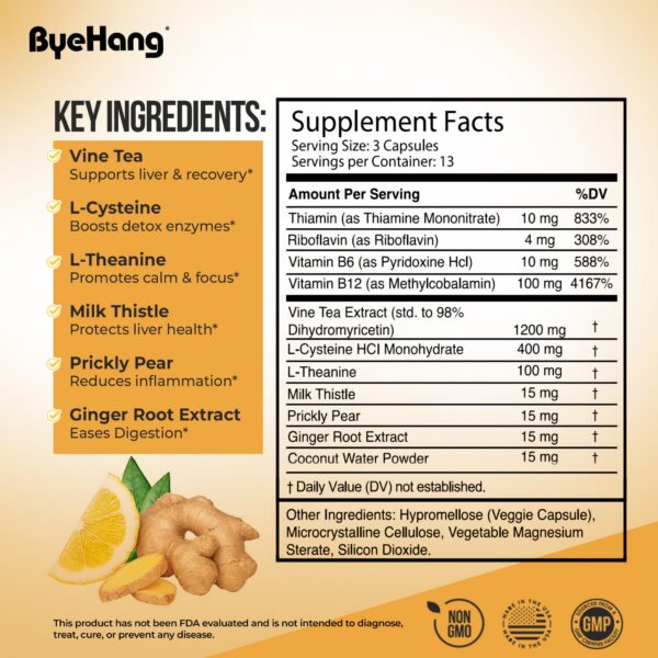 Etiqueta frontal de ByeHang DHM 1200 mg