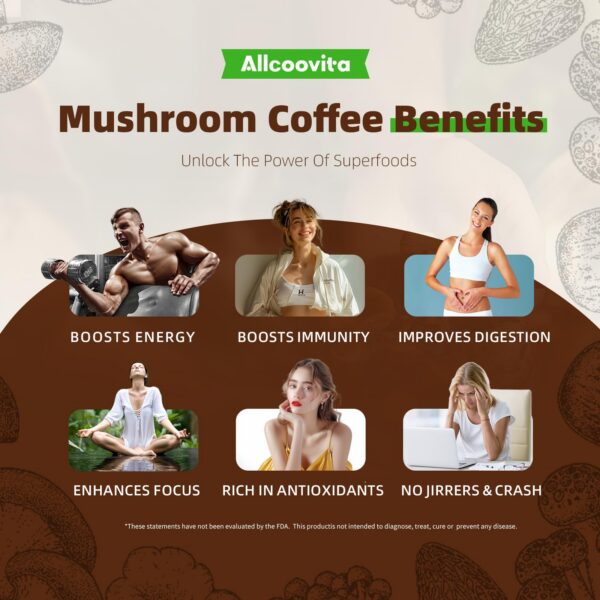 Café de Hongos Allcoovita lista de ingredientes en etiqueta