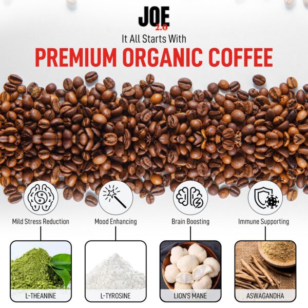 Café Joe 2.0 con melena de león y ashwagandha