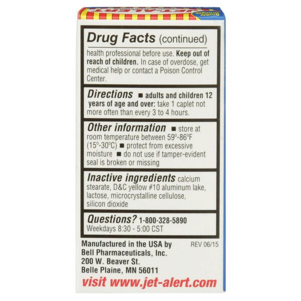 Cafeína en tabletas Jet-Alert fórmula de liberación prolongada