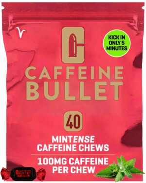 Version 1.0.0 Caffeine Bullet gomitas cafeina menta frente al empaque