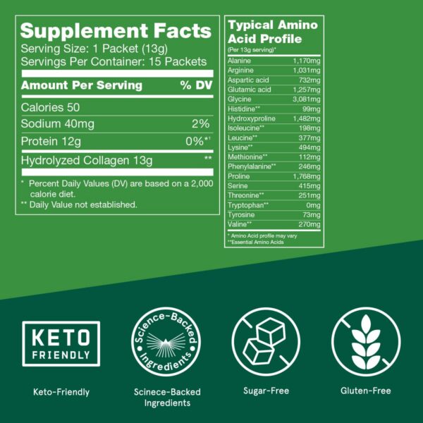 Caja con 15 sobres de péptidos de colágeno Bulletproof