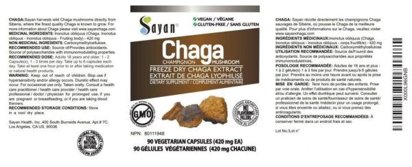 Caja de 20 bolsas de té natural de Chaga siberiano