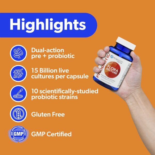 Caja de Belle + Bella Flora Restore probiótico vegano sin gluten