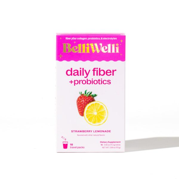 Caja Belli Welli polvo de fibra sabor limonada de fresa