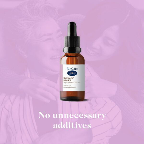 Caja BIOCARE Nutrisorb vitamina D3 y K2 15 ml para huesos