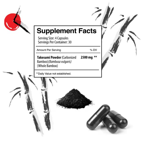 Caja y botella de carbón activado puro Takesumi de bambú para detox
