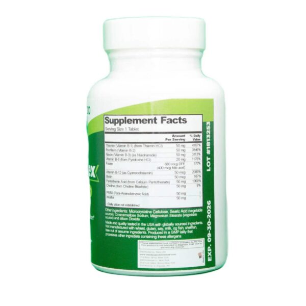 caja y botella de complejo b manteniendo tu salud