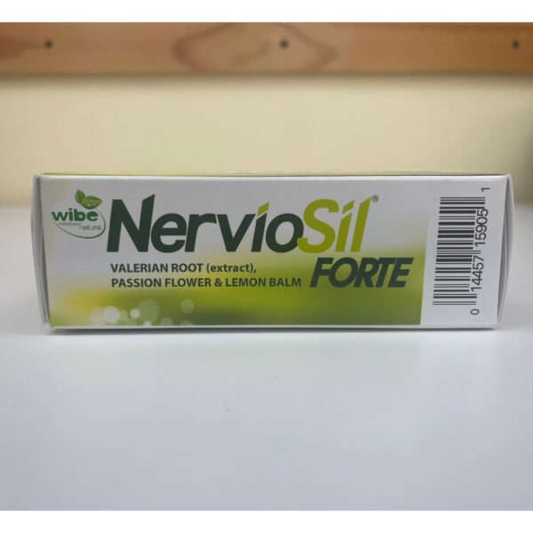 Caja y botella de Nerviosil Forte cápsulas para tensión y estrés