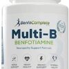 Caja y botellas suplemento benfotiamina multi-b neuropatía