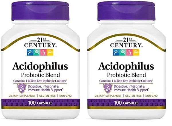 Caja cápsulas Acidophilus 21st Century paquete 2
