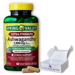 Caja cápsulas Ashwagandha KSM 66 1300mg 60 unidades