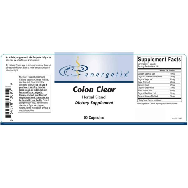 Caja y cápsulas Colon Clear suplemento digestivo