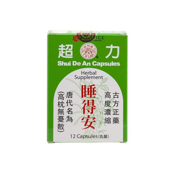 Caja de cápsulas herbal Shui De An 12 unidades por caja