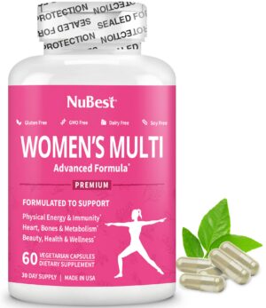 Caja cápsulas multivitaminas 39 en 1 NuBest para mujer