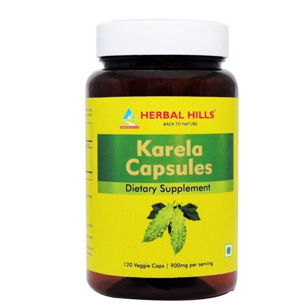 Caja de cápsulas natural melón amargo y aloe vera Herbal Hills