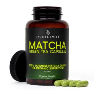 Caja de cápsulas orgánicas Matcha EnjoyGevity 120 unidades
