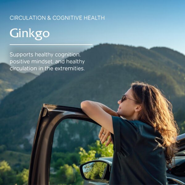 Caja y cápsulas suplemento Vitanica Ginkgo para circulación