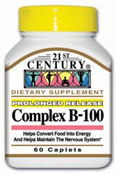 Caja de Complejo B-100 liberación prolongada 21st Century 60 comprimidos