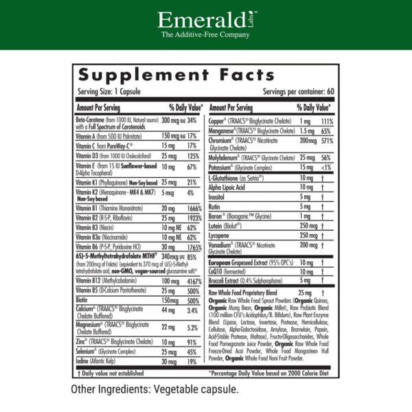Caja Emerald Labs suplemento para mujer 45+ salud integral