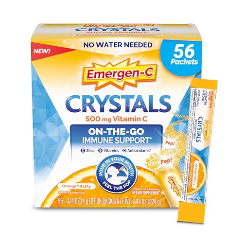 Caja Emergen-C Crystals con 56 paquetes sabor naranja