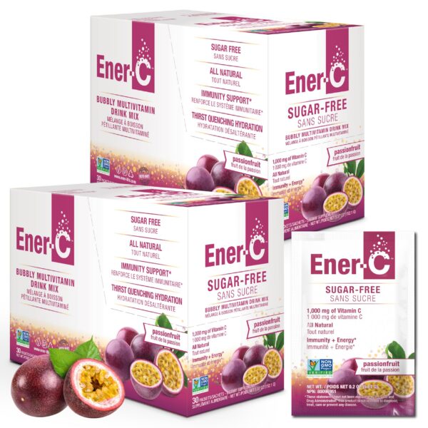 Caja Ener-C multivitaminico sin azucar sabor maracuya 60 sobres
