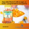 Caja y etiqueta gomitas vitamina C sin azúcar vegetales