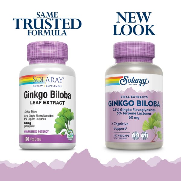 caja extracto hoja ginkgo biloba solaray 120 cápsulas