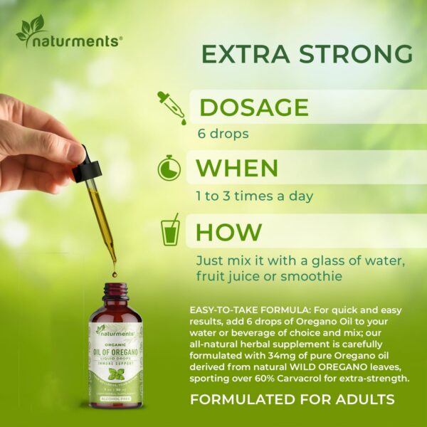 Caja y frasco aceite de orégano orgánico Naturments 30 ml