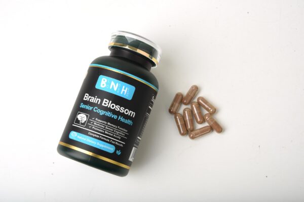 Caja y frasco de Brain Blossom para mejora cerebral