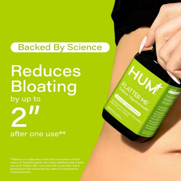 Caja y frasco HUM Flatter Me para salud digestiva y reducción hinchazón