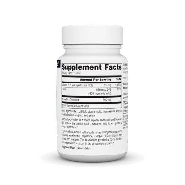 Caja y frasco de suplemento N-Acetil L-Tirosina 300mg