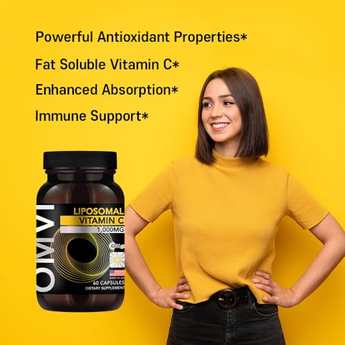 Caja y frasco vitamina c liposomal Omvi 60 cápsulas