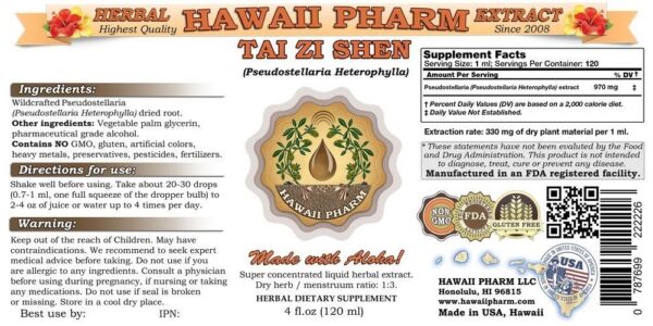 Version 1.0.0 Botella tintura Tai Zi Shen extracto natural de raíz