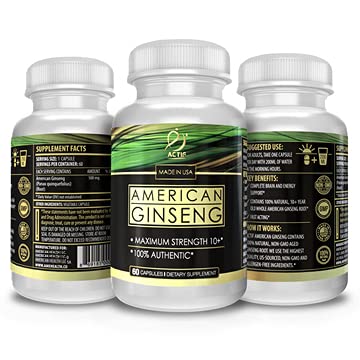 Caja frontal ginseng americano Actif auténtico 10 años