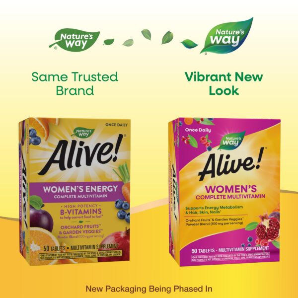 Caja frontal Nature's Way Alive multivitaminas mujeres energía