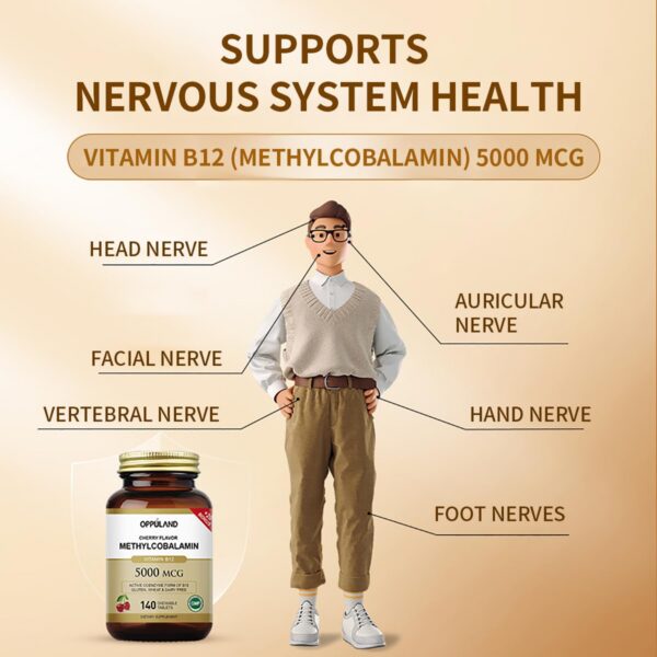 Caja frontal Oppuland Metil B12 5000 mcg folato