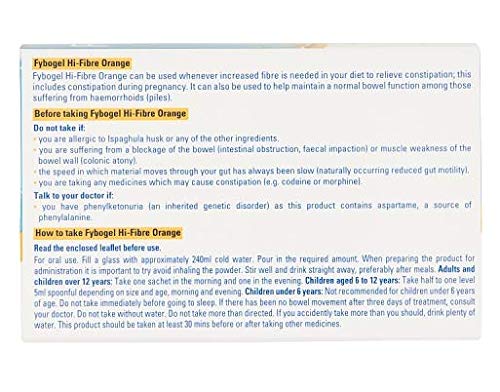 Caja Fybogel Hi Fibre sachets sabor naranja 30 unidades