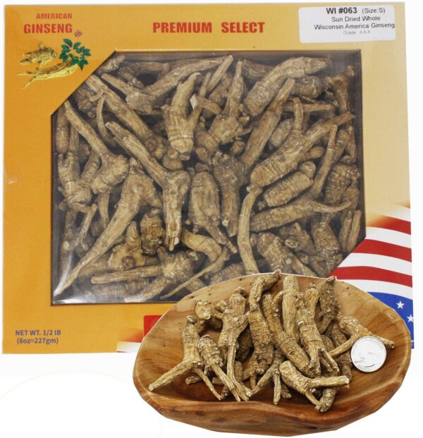 Caja de ginseng americano cultivado en Wisconsin DABC OAK LAND 227 g