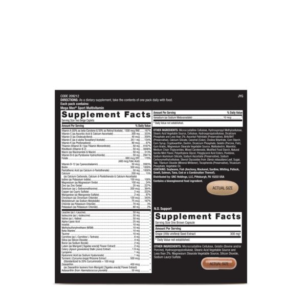 Caja GNC Mega Men Sport para salud masculina y energía