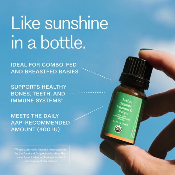 Caja de gotas de vitamina D orgánicas Bobbie para bebés