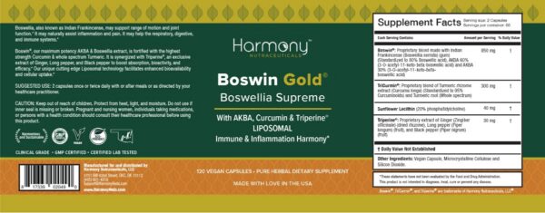 Caja Harmony Boswin Gold con extracto Boswellia y cúrcuma