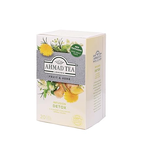 Caja individual Ahmad Tea Detox té herbal bolsitas 20 ct