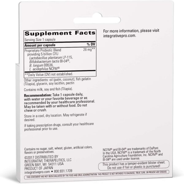 Caja Integrative Therapeutics Probiotic Pearls Advantage 60 cápsulas