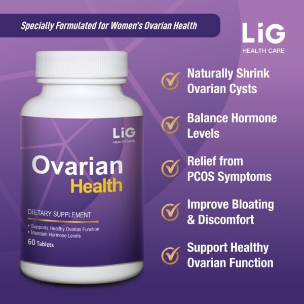 Caja del suplemento LIG Salud Ovárica con 60 tabletas