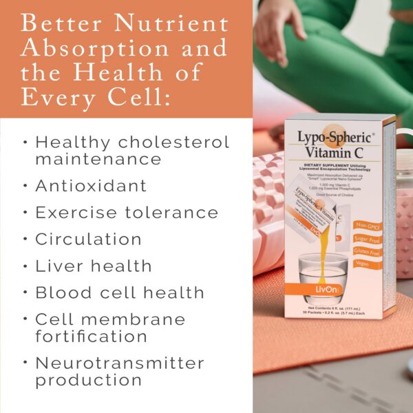 Caja LivOn Laboratories vitamina c liposomal 30 sobres