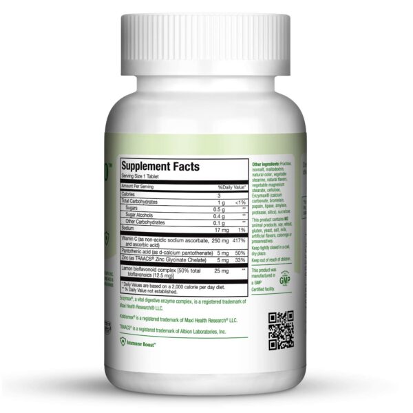 Caja Maxi Health vitamina c con zinc 90 tabletas masticables