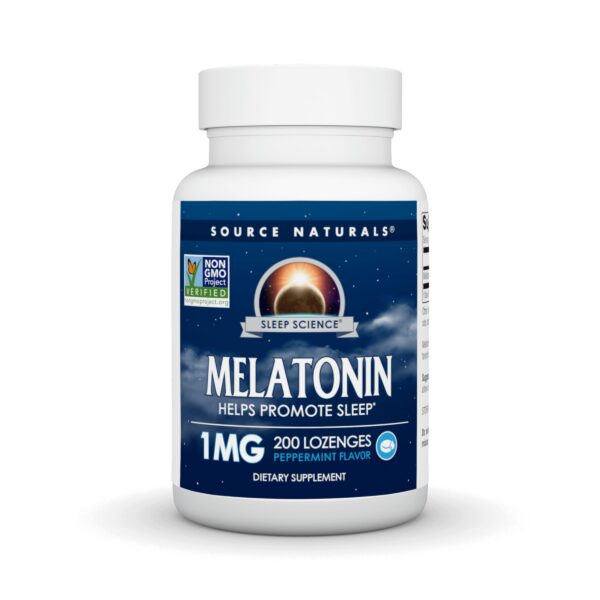 Version 1.0.0 Caja de melatonina Source Naturals 1mg 200 pastillas sabor menta