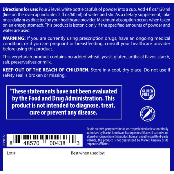 Caja multivitaminico Isotonix Fifty Plus lado